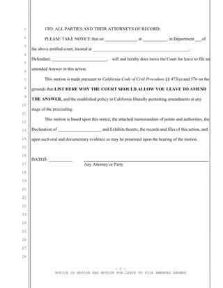 trellis law california|Motion for Leave to Amend in California .